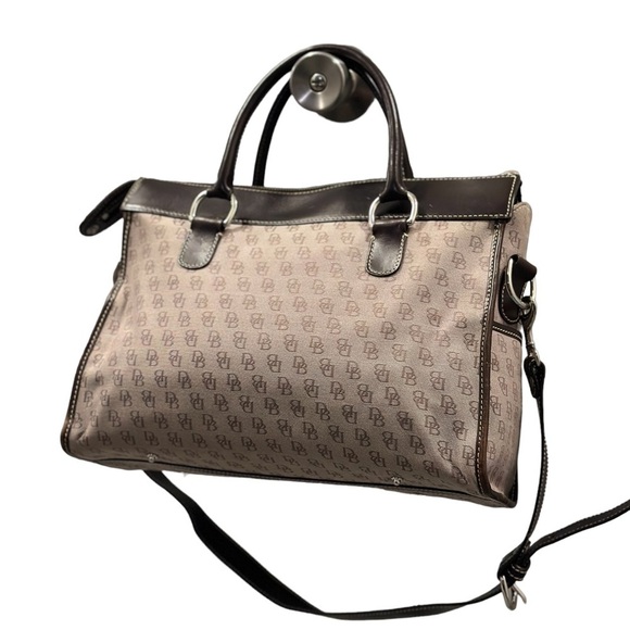 Dooney &Bourke Canvas Double Pocket Handbag with Leather Trim - Picture 2 of 15